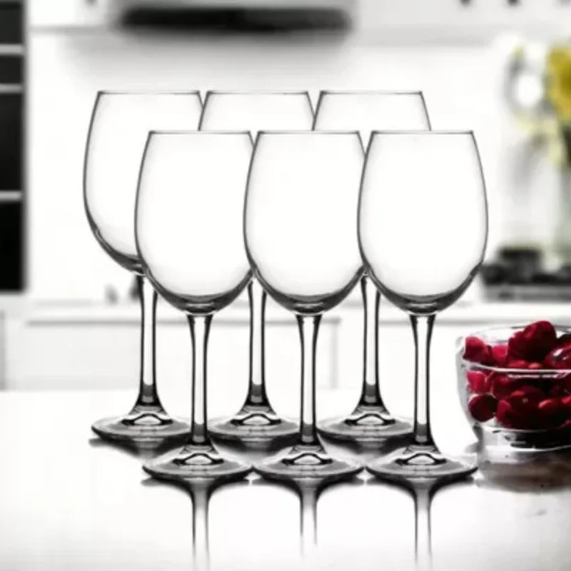 Jogo de 6 Taças para Vinho Transparentes 465ml + Decantador de Vinho 1900ml - Elegância e Luxo para Festas e Eventos em Casa