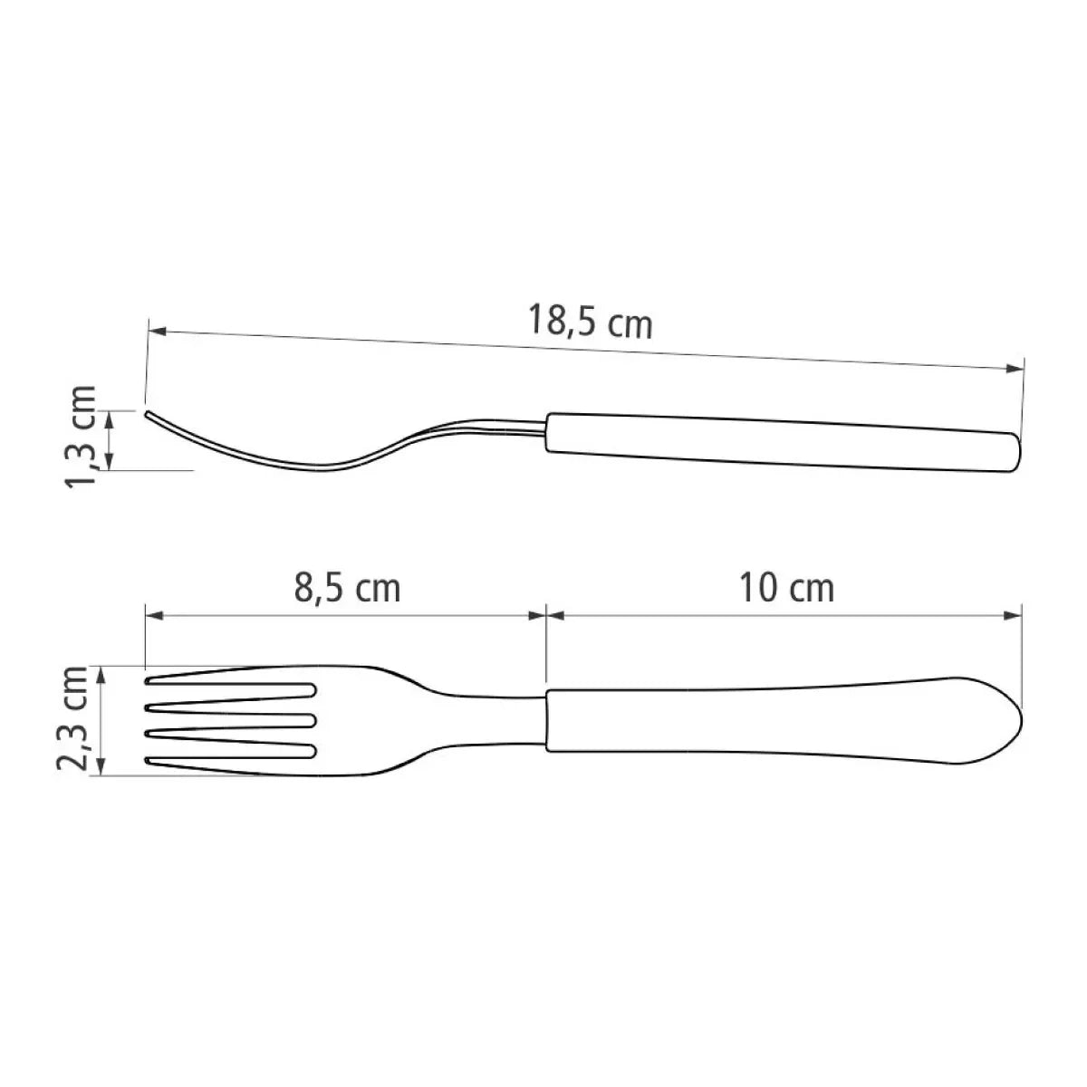 Kit com 6 Garfos de Mesa em Aço Inoxidável - Cabo Preto Elegante e Durável - Estilo Moderno para sua Mesa de Jantar