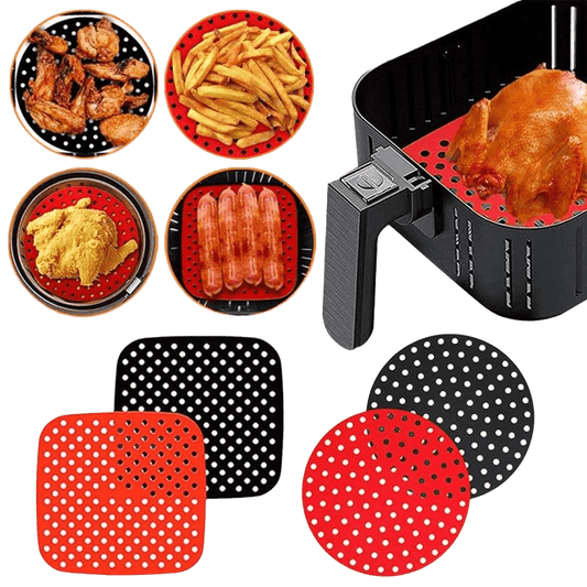 Tapete Protetor Silicone Para Air Fryer Fritadeira Universal - Quadrado/ Redondo