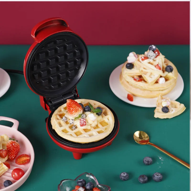 Máquina Para Fazer Waffle Pequena Portátil 110v 550w Mini Lanche Elétric