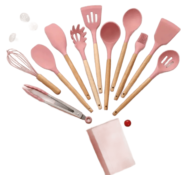 Kit Jogo 12 Peças Utensílios de Cozinha Silicone