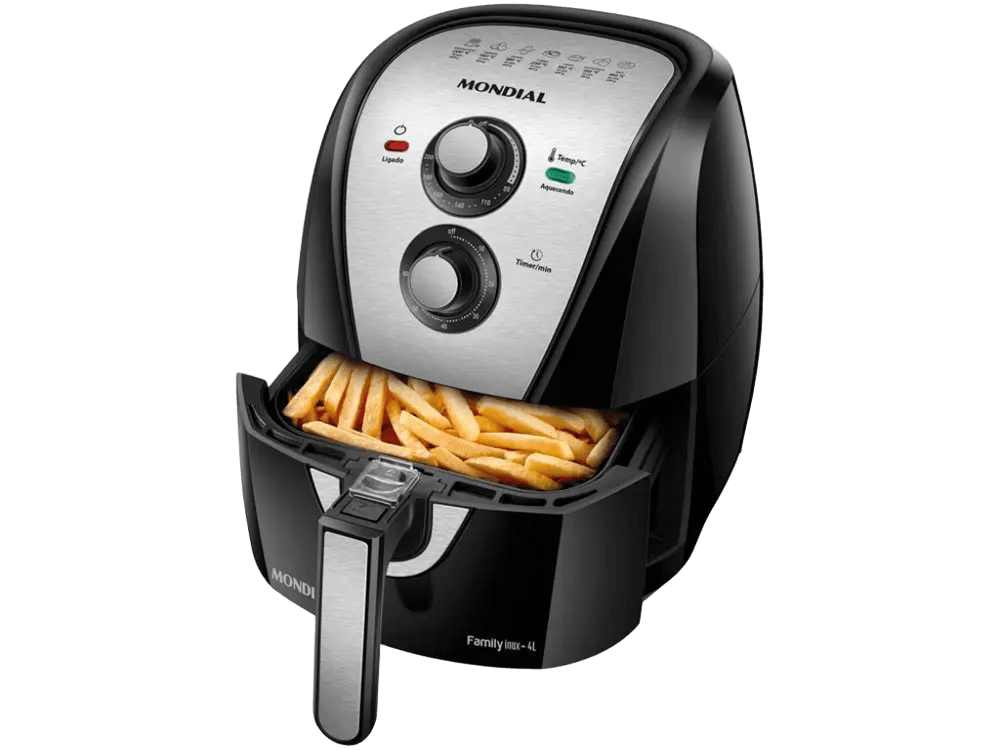 Fritadeira Elétrica sem Óleo/Air Fryer Mondial Family AFN-40-BI Preto 4L com Timer - 110V