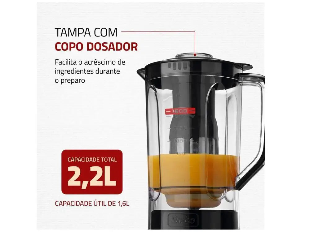 Liquidificador Mondial Turbo Power L-99 FB Preto com Filtro 3 Velocidades 550W - 220V