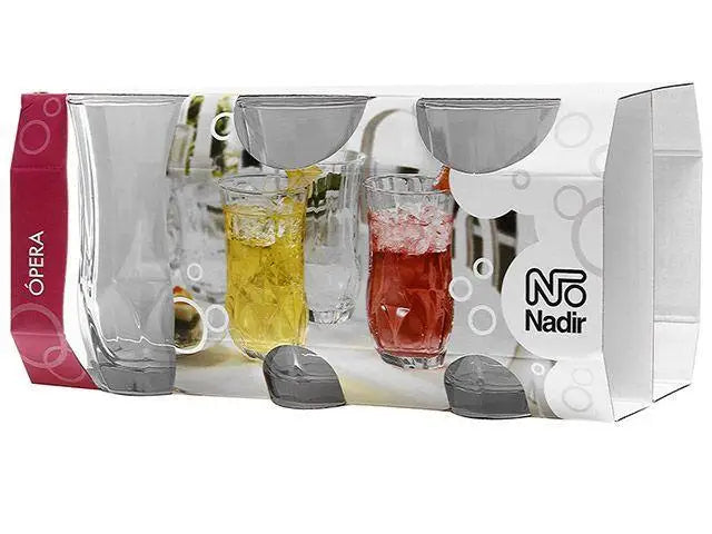 Conjunto de 6 Copos Long Drink Nadir Opera 360ml - Elegância e Estilo para suas Bebidas