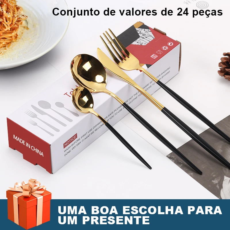 Conjunto de Talheres de Cozinha Diversas Cores 24 PCS