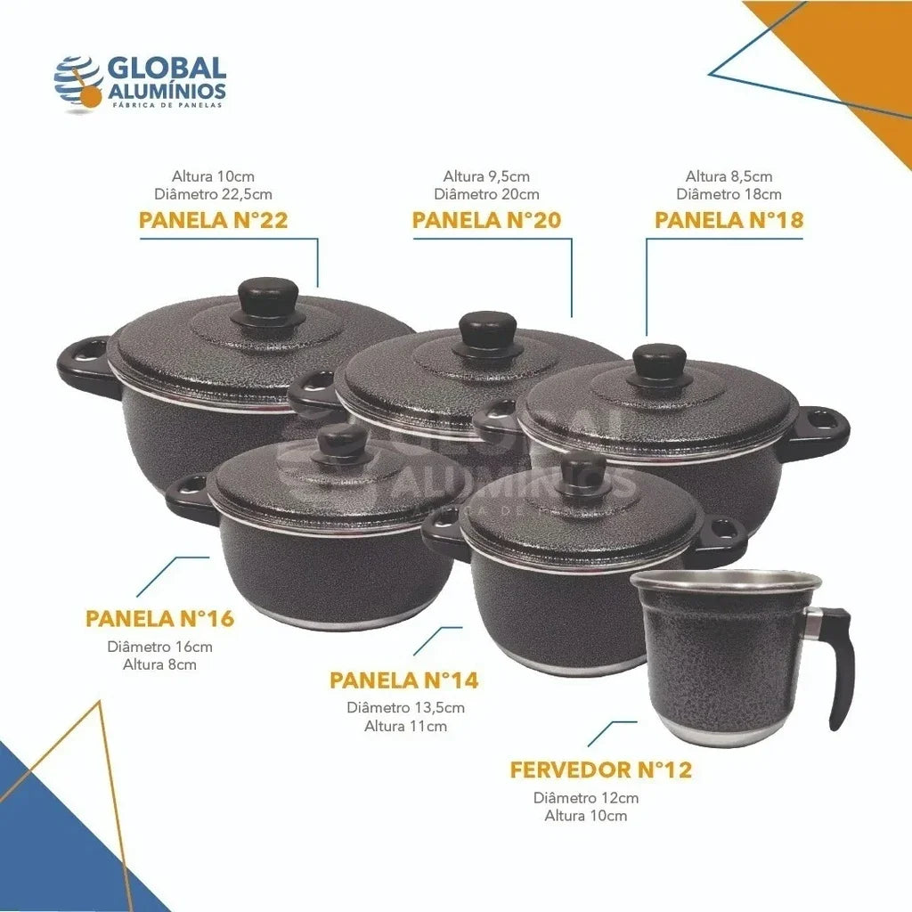 Conjunto Completo de 9 Peças - Panelas Pretas Rachadas e Utensílios Práticos para Sua Cozinha