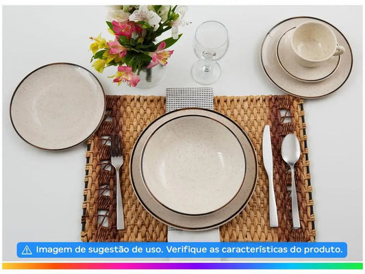Conjunto de Jantar e Chá 20 Peças Oxford de Cerâmica