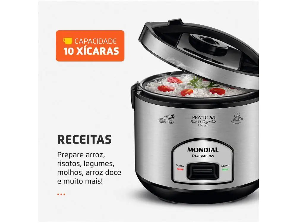 Panela de Arroz Elétrica Mondial Pratic PE-42-10X - 220V - Praticidade e Eficiência na sua Cozinha