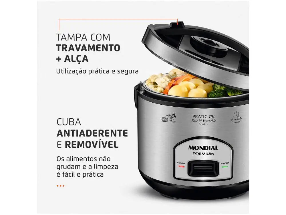 Panela de Arroz Elétrica Mondial Pratic PE-42-10X - 220V - Praticidade e Eficiência na sua Cozinha